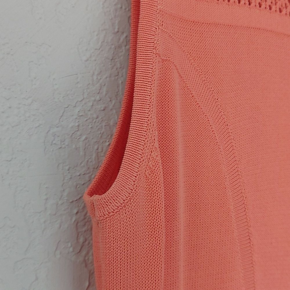 Cynthia Rowley Coral Peach Fit & Flare Crochet Knit Sleeveless Dress Size M - Picture 6 of 10